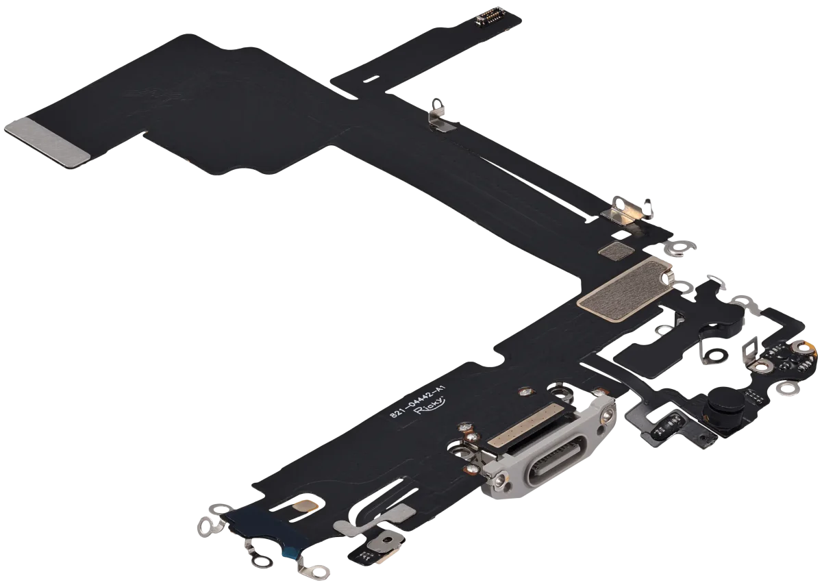 Iphone 15 Pro Max ile Uyumlu Şarj Portu Esnek Kablosu Aftermarket Plus ile Uyumlu Beyaz Titanyum - Görsel 5