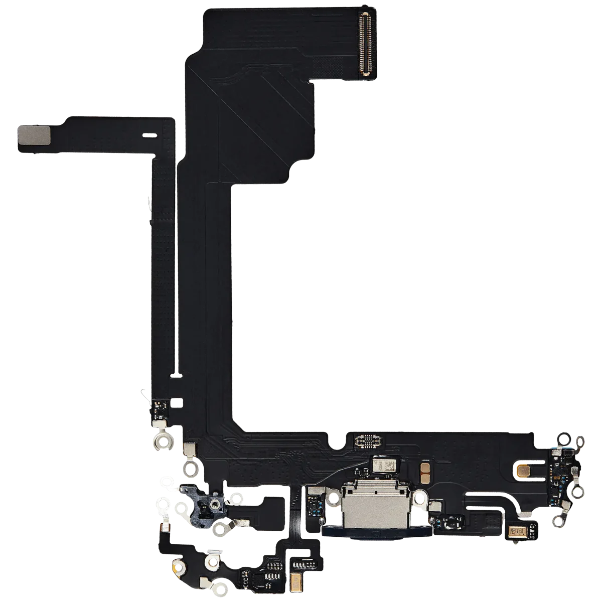 Iphone 15 Pro Max ile Uyumlu Şarj Portu Esnek Kablosu Plus Mavi Titanyum ile Uyumlu