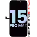 Iphone 15 Pro Max ile Uyumlu Yakınlık Sensörü Flex Önceden Takılı ile Uyumlu Ekran Dokunmatik Servis Paketi ile Uyumlu