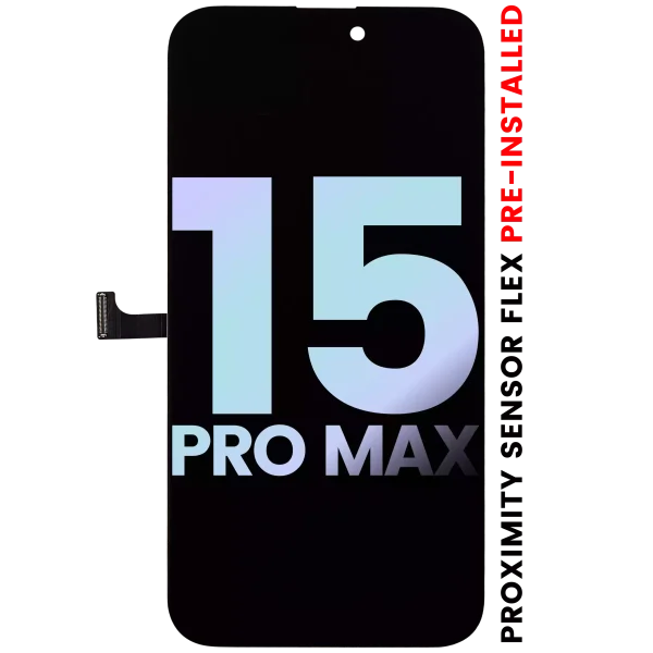 Iphone 15 Pro Max ile Uyumlu Yakınlık Sensörü Flex Önceden Takılı ile Uyumlu Ekran Dokunmatik Servis Paketi ile Uyumlu