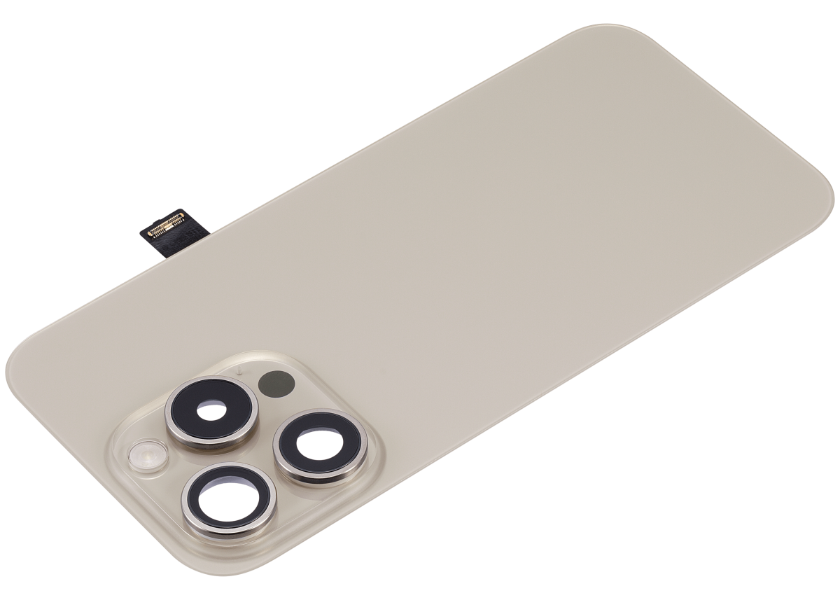 Iphone 15 Pro ile Uyumlu Arka Cam Çelik Plakalı Kablosuz NFC Şarj MagSafe Mıknatıs ve El Feneri Esnek ile Uyumlu  Doğal Titanyum - Görsel 4