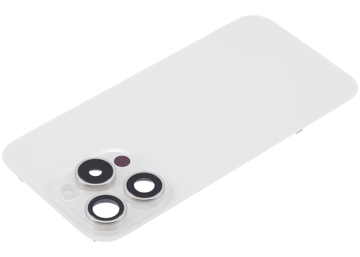 Iphone 15 Pro ile Uyumlu Arka Cam Çelik Plakalı Kablosuz NFC Şarj MagSafe Mıknatıs ve El Feneri Esnek ile Uyumlu Full Beyaz Titanyum - Görsel 4