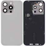 Iphone 15 Pro ile Uyumlu Arka Cam Çelik Plakalı Kablosuz NFC Şarj MagSafe Mıknatıs ve El Feneri Esnek ile Uyumlu Full Doğal Titanyum - Görsel 2