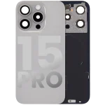 Iphone 15 Pro ile Uyumlu Arka Cam Çelik Plakalı Kablosuz NFC Şarj MagSafe Mıknatıs ve El Feneri Esnek ile Uyumlu Full  Doğal Titanyum
