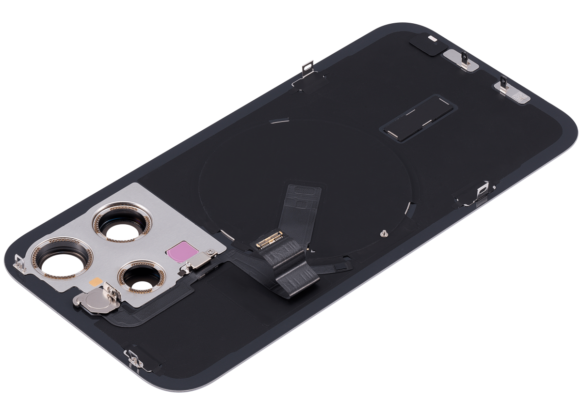 Iphone 15 Pro ile Uyumlu Arka Cam Çelik Plakalı Kablosuz NFC Şarj MagSafe Mıknatıs ve El Feneri Esnek ile Uyumlu Full Doğal Titanyum - Görsel 5