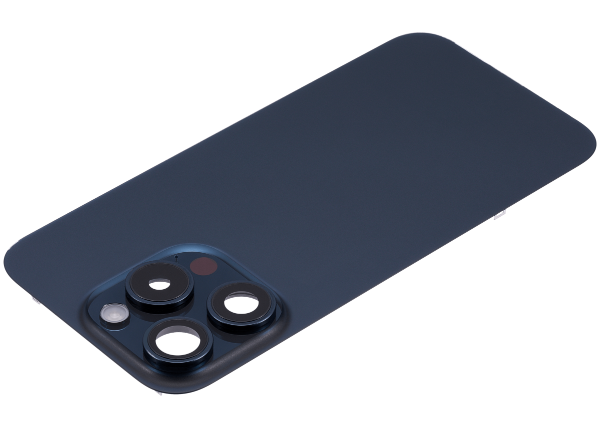 Iphone 15 Pro ile Uyumlu Arka Cam Çelik Plakalı Kablosuz NFC Şarj MagSafe Mıknatıs ve El Feneri Esnek ile Uyumlu Full Mavi Titanyum - Görsel 4