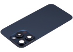 Iphone 15 Pro ile Uyumlu Arka Cam Çelik Plakalı Kablosuz NFC Şarj MagSafe Mıknatıs ve El Feneri Esnek ile Uyumlu Full Mavi Titanyum - Görsel 4