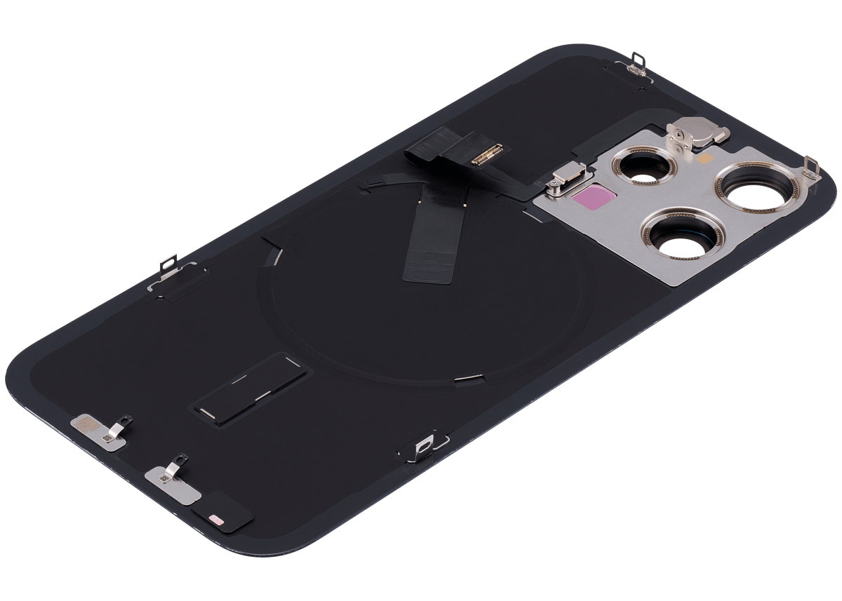 Iphone 15 Pro ile Uyumlu Arka Cam Çelik Plakalı Kablosuz NFC Şarj MagSafe Mıknatıs ve El Feneri Esnek ile Uyumlu Full Mavi Titanyum - Görsel 5