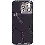 Iphone 15 Pro ile Uyumlu Arka Cam Çelik Plakalı Kablosuz NFC Şarj MagSafe Mıknatıs ve El Feneri Esnek ile Uyumlu Full Siyah Titanyum - Görsel 3