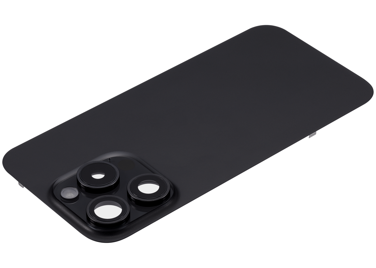 Iphone 15 Pro ile Uyumlu Arka Cam Çelik Plakalı Kablosuz NFC Şarj MagSafe Mıknatıs ve El Feneri Esnek ile Uyumlu Full Siyah Titanyum - Görsel 4