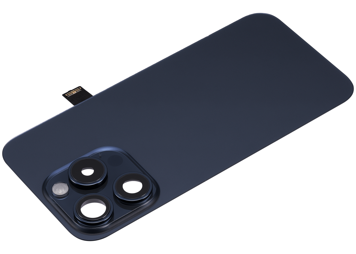 Iphone 15 Pro ile Uyumlu Arka Cam Çelik Plakalı Kablosuz NFC Şarj MagSafe Mıknatıs ve El Feneri Esnek ile Uyumlu  Mavi Titanyum - Görsel 3