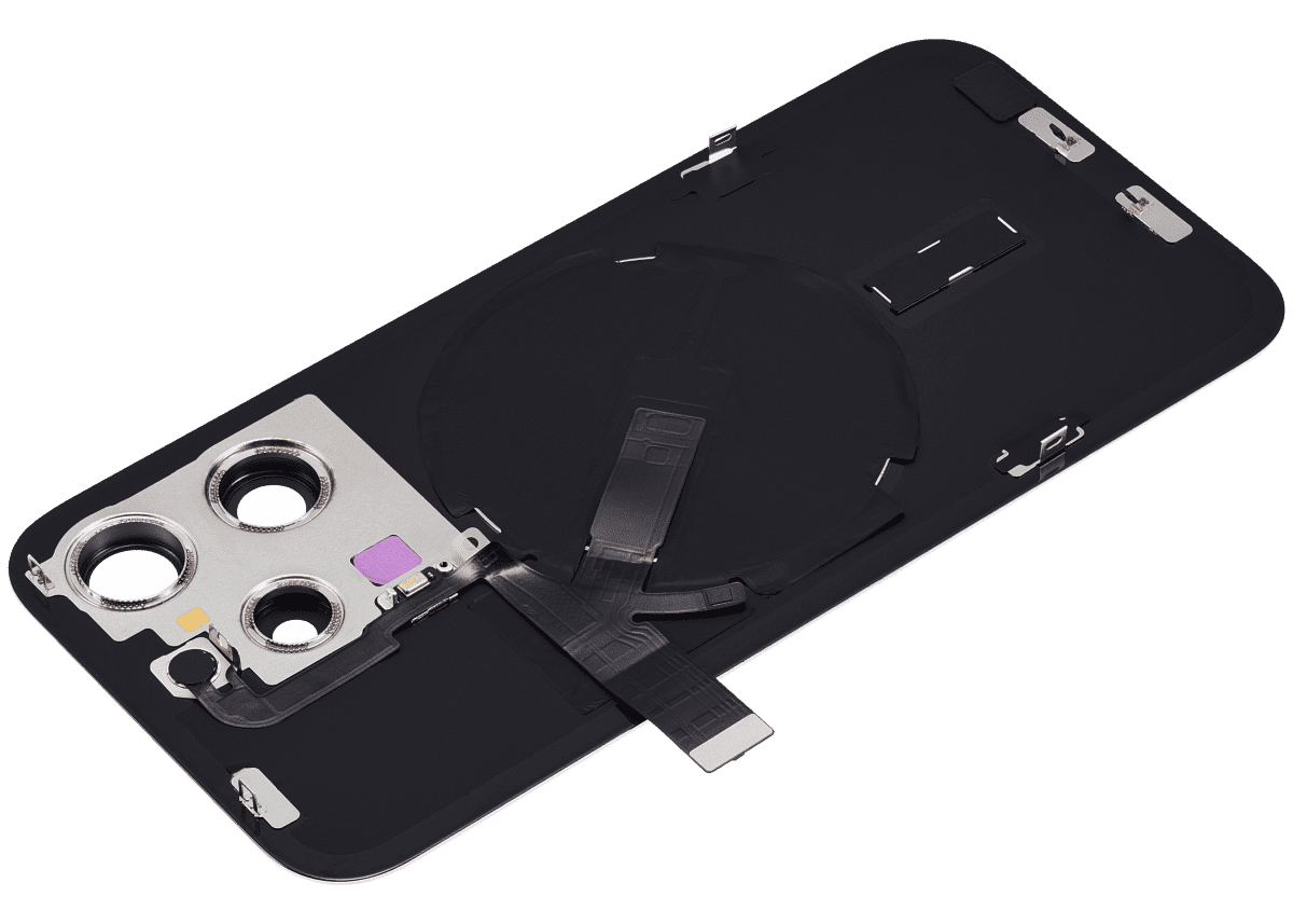 Iphone 15 Pro ile Uyumlu Arka Cam Çelik Plakalı Kablosuz NFC Şarj MagSafe Mıknatıs ve El Feneri Esnek ile Uyumlu  Siyah Titanyum - Görsel 4