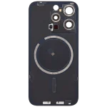 Iphone 15 Pro ile Uyumlu Arka Cam Çelik Plakalı MagSafe Mıknatıs Önceden Takılmış Kapak  Beyaz Titanyum - Görsel 2