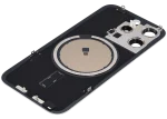 Iphone 15 Pro ile Uyumlu Arka Cam Çelik Plakalı MagSafe Mıknatıs Önceden Takılmış Kapak  Beyaz Titanyum - Görsel 4