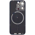 Iphone 15 Pro ile Uyumlu Arka Cam Çelik Plakalı MagSafe Mıknatıs Önceden Takılmış Kapak  Doğal Titanyum - Görsel 2