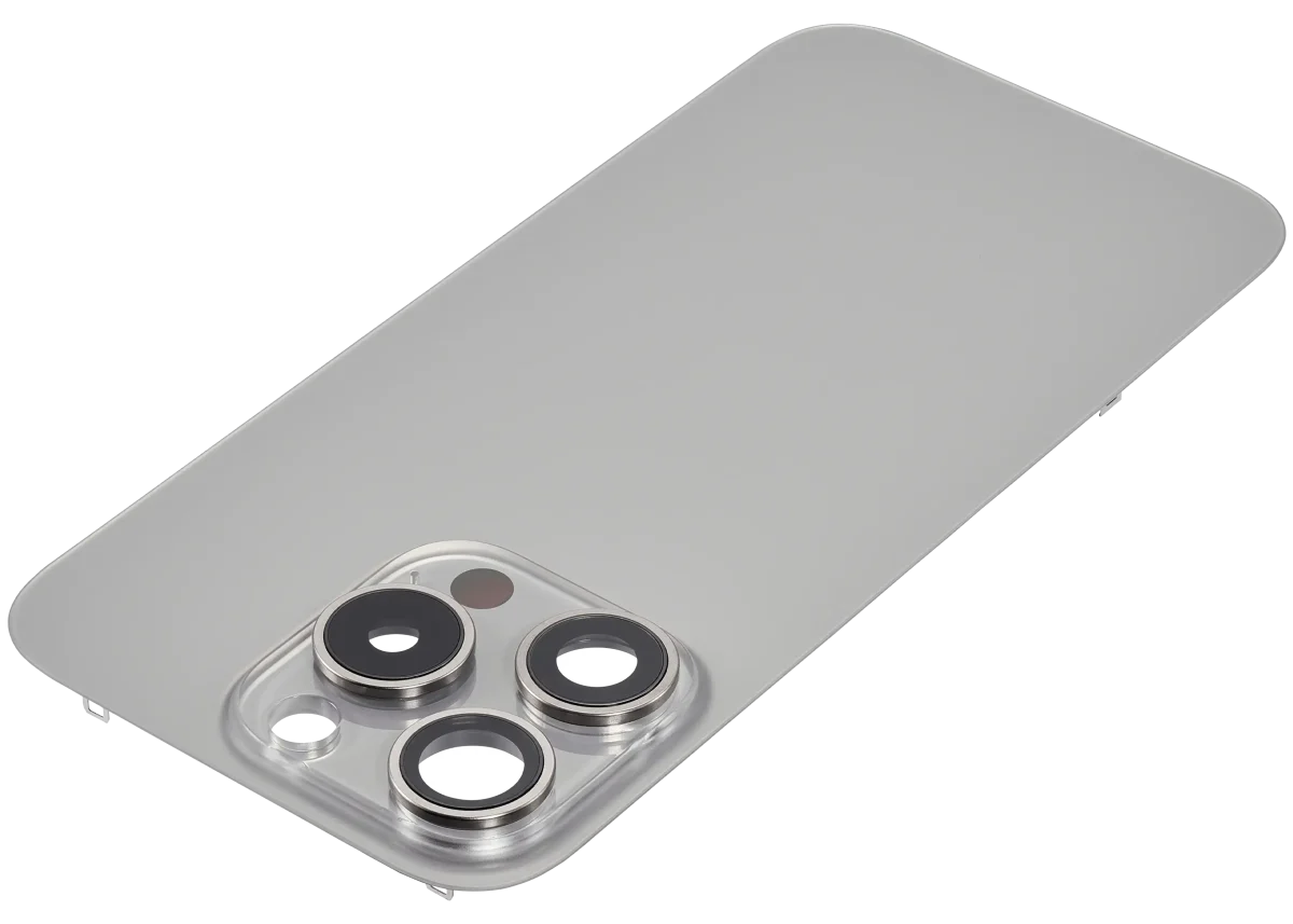 Iphone 15 Pro ile Uyumlu Arka Cam Çelik Plakalı MagSafe Mıknatıs Önceden Takılmış Kapak  Doğal Titanyum - Görsel 3