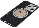 Iphone 15 Pro ile Uyumlu Arka Cam Çelik Plakalı MagSafe Mıknatıs Önceden Takılmış Kapak  Doğal Titanyum - Görsel 4