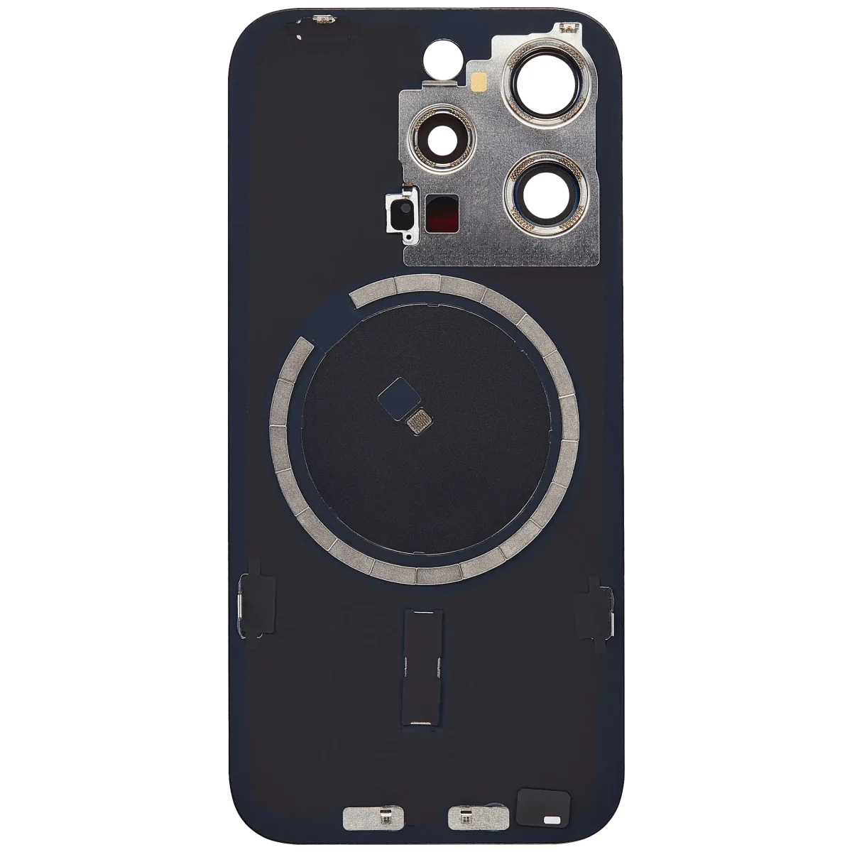 Iphone 15 Pro ile Uyumlu Arka Cam Çelik Plakalı MagSafe Mıknatıs Önceden Takılmış Kapak  Mavi Titanyum - Görsel 2