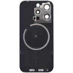 Iphone 15 Pro ile Uyumlu Arka Cam Çelik Plakalı MagSafe Mıknatıs Önceden Takılmış Kapak  Mavi Titanyum - Görsel 2