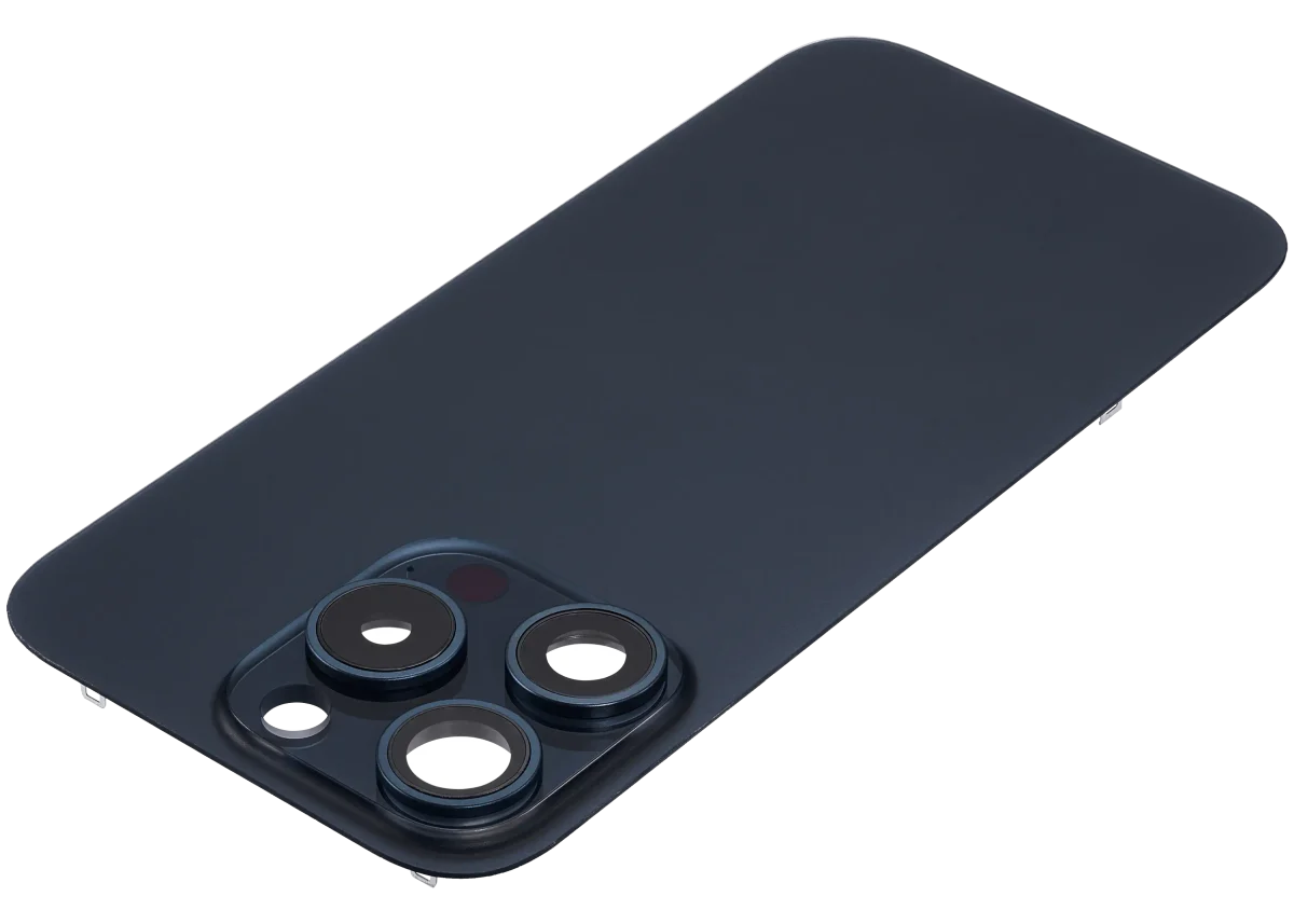 Iphone 15 Pro ile Uyumlu Arka Cam Çelik Plakalı MagSafe Mıknatıs Önceden Takılmış Kapak  Mavi Titanyum - Görsel 3