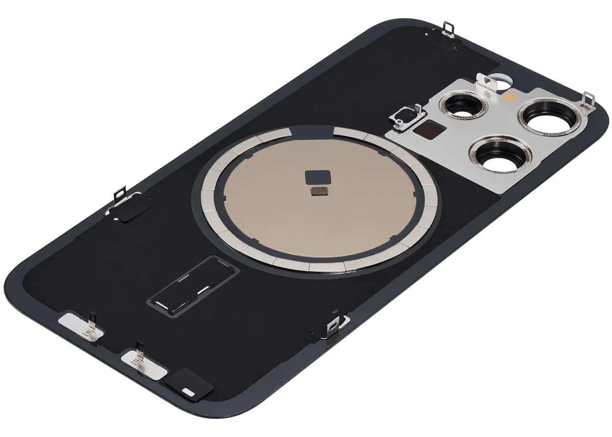 Iphone 15 Pro ile Uyumlu Arka Cam Çelik Plakalı MagSafe Mıknatıs Önceden Takılmış Kapak  Mavi Titanyum - Görsel 4