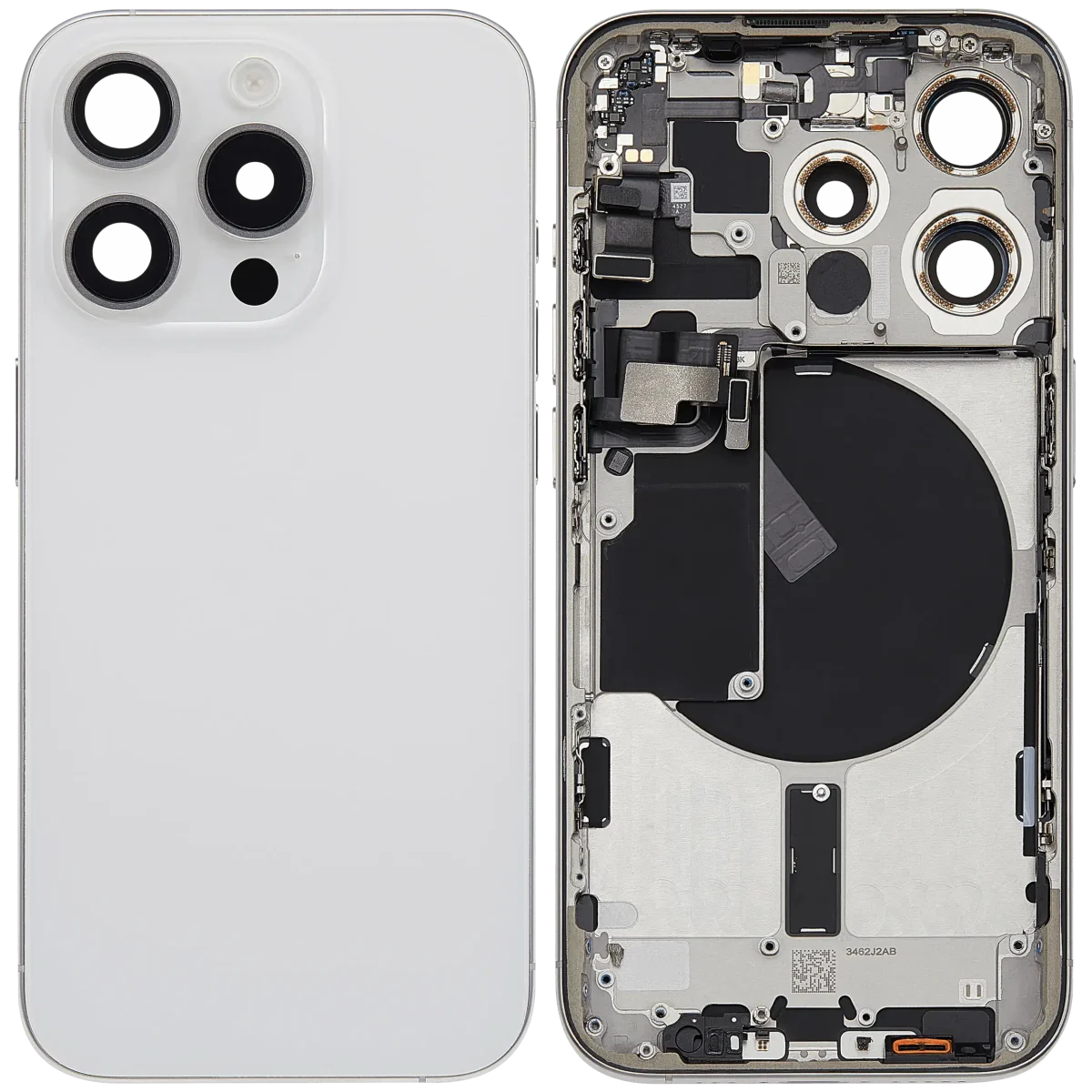 Iphone 15 Pro ile Uyumlu Kasa Bileşenler Önceden Takılmış Uluslararası Sürüm ile Uyumlu Kasa Kasa Beyaz Titanyum - Görsel 2