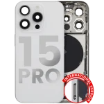 Iphone 15 Pro ile Uyumlu Kasa Bileşenler Önceden Takılmış Uluslararası Sürüm ile Uyumlu Kasa Kasa Beyaz Titanyum