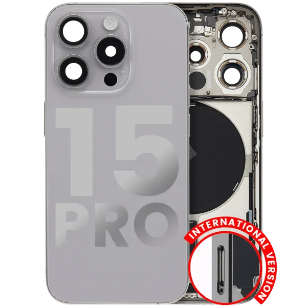 Iphone 15 Pro ile Uyumlu Kasa Bileşenler Önceden Takılmış Uluslararası Sürüm ile Uyumlu Kasa Kasa Doğal Titanyum
