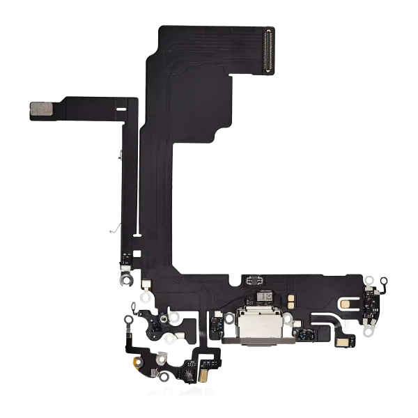 Iphone 15 Pro ile Uyumlu Şarj Portu Esnek Kablosu Aftermarket Plus Doğal Titanyum ile Uyumlu