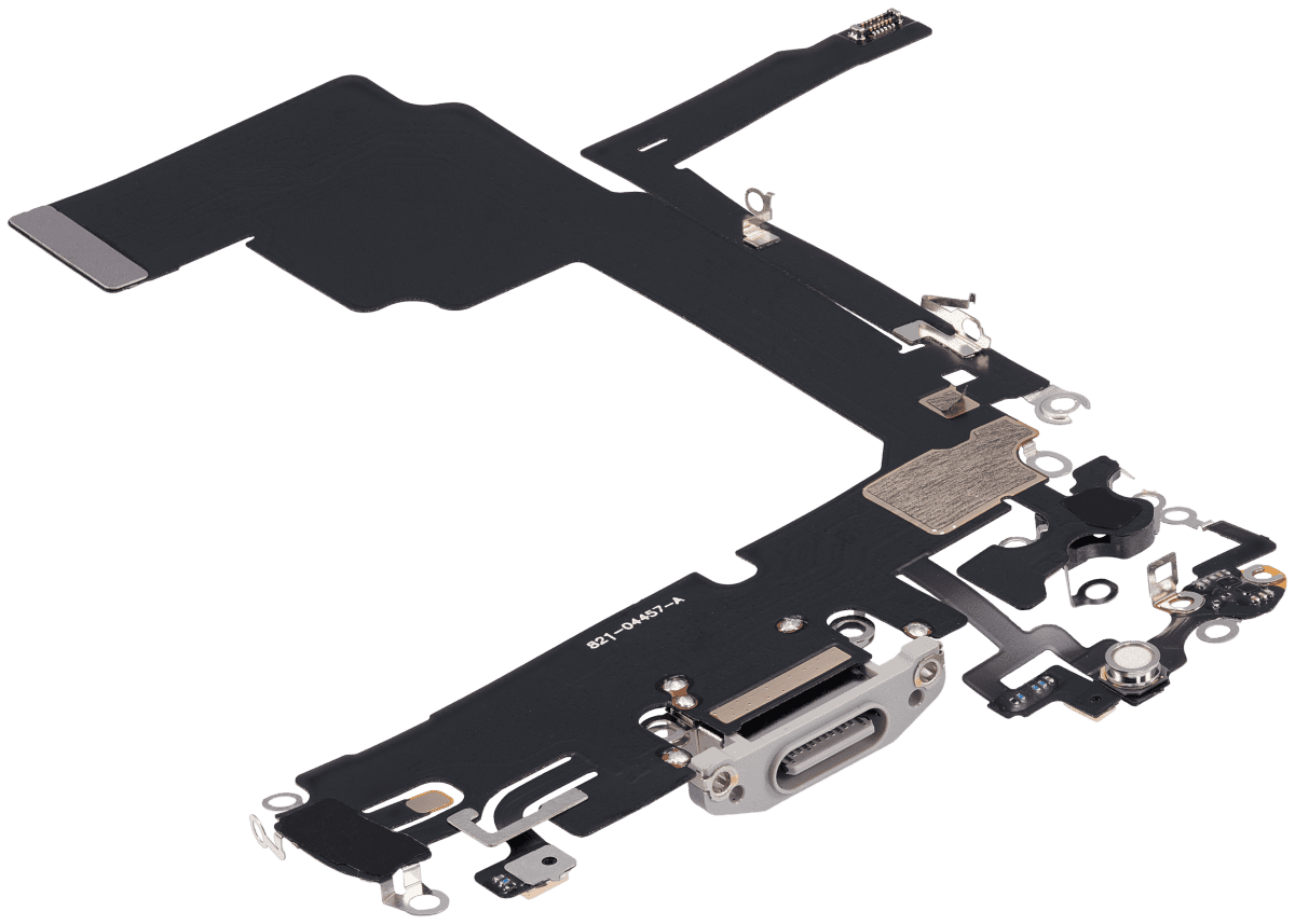 Iphone 15 Pro ile Uyumlu Şarj Portu Esnek Kablosu Aftermarket Plus ile Uyumlu Beyaz Titanyum - Görsel 4