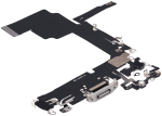 Iphone 15 Pro ile Uyumlu Şarj Portu Esnek Kablosu Aftermarket Plus ile Uyumlu Beyaz Titanyum - Görsel 4