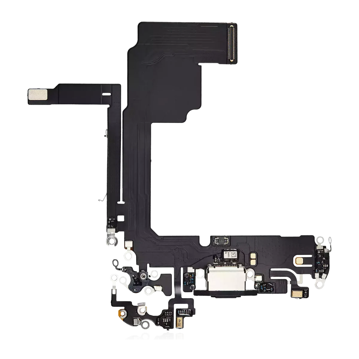 Iphone 15 Pro ile Uyumlu Şarj Portu Esnek Kablosu Aftermarket Plus ile Uyumlu Siyah Titanyum