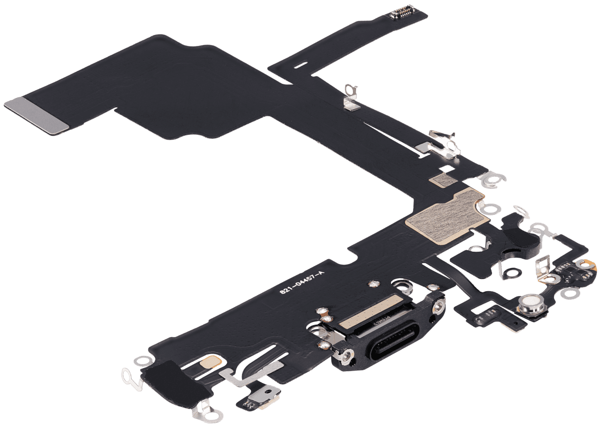Iphone 15 Pro ile Uyumlu Şarj Portu Esnek Kablosu Aftermarket Plus ile Uyumlu Siyah Titanyum - Görsel 4