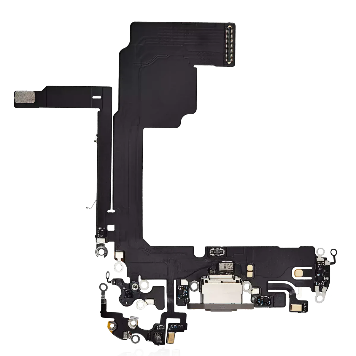 Iphone 15 Pro ile Uyumlu Şarj Portu Esnek Kablosu Premium Doğal Titanyum ile Uyumlu