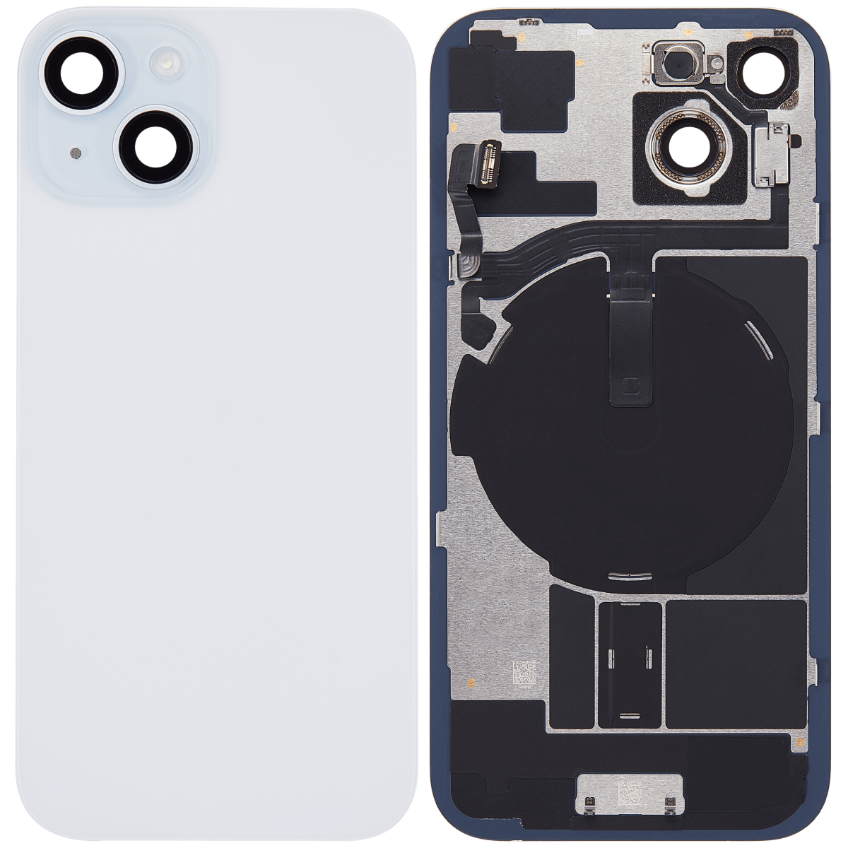 Iphone 15 ile Uyumlu Arka Cam Çelik Plakalı Kablosuz NFC Şarj MagSafe Mıknatıs ve El Feneri Esnek ile Uyumlu Full Mavi - Görsel 2