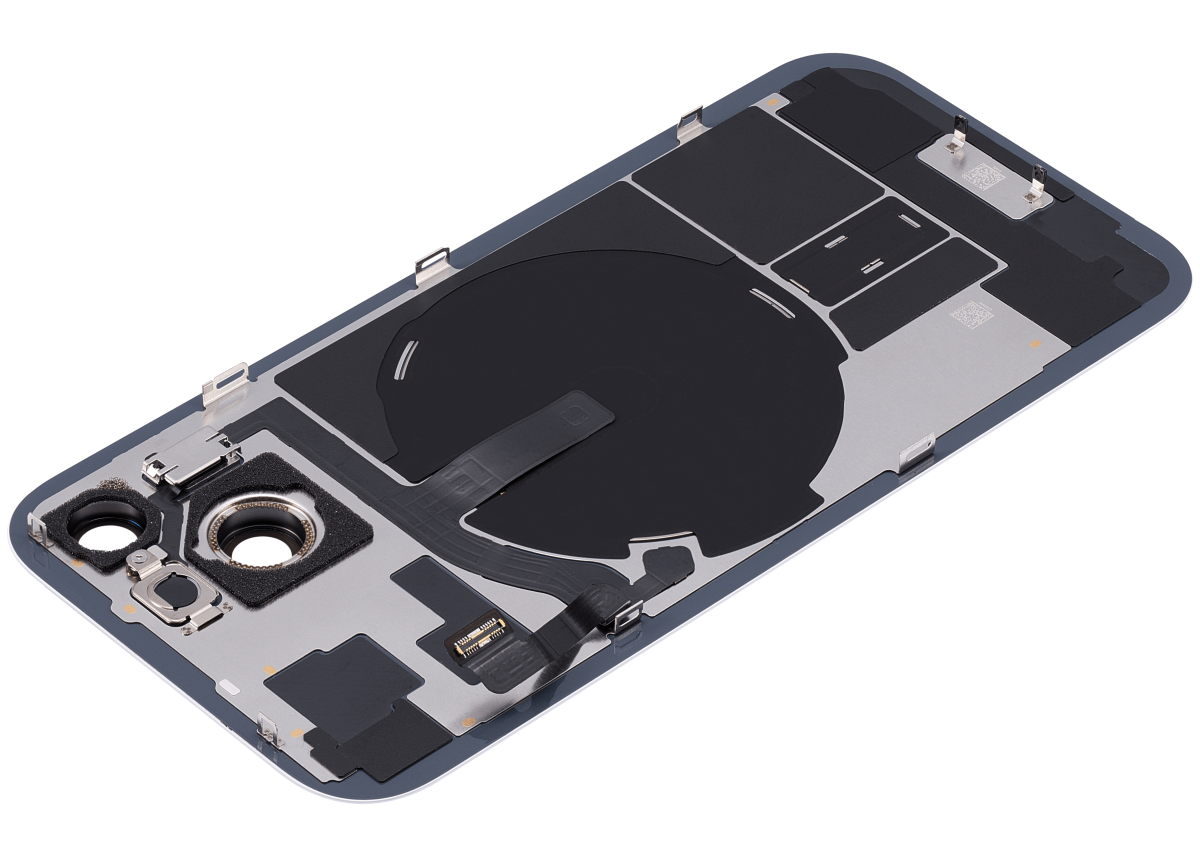 Iphone 15 ile Uyumlu Arka Cam Çelik Plakalı Kablosuz NFC Şarj MagSafe Mıknatıs ve El Feneri Esnek ile Uyumlu Full Mavi - Görsel 5