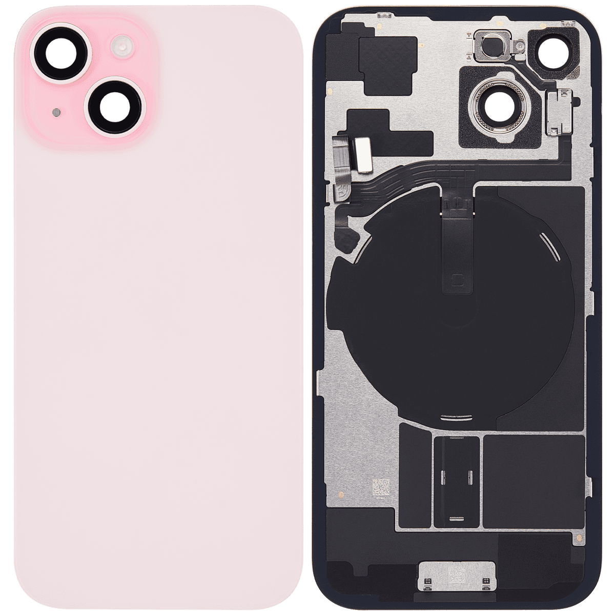 Iphone 15 ile Uyumlu Arka Cam Çelik Plakalı Kablosuz NFC Şarj MagSafe Mıknatıs ve El Feneri Esnek ile Uyumlu Full Rose - Görsel 2