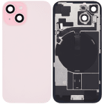 Iphone 15 ile Uyumlu Arka Cam Çelik Plakalı Kablosuz NFC Şarj MagSafe Mıknatıs ve El Feneri Esnek ile Uyumlu Full Rose - Görsel 2