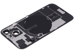 Iphone 15 ile Uyumlu Arka Cam Çelik Plakalı Kablosuz NFC Şarj MagSafe Mıknatıs ve El Feneri Esnek ile Uyumlu Full Rose - Görsel 5