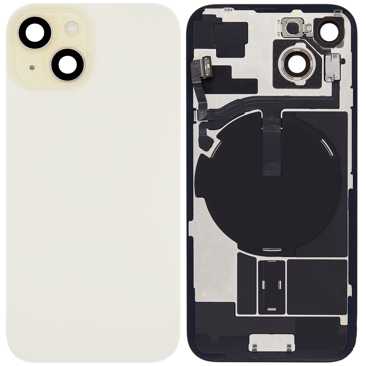 Iphone 15 ile Uyumlu Arka Cam Çelik Plakalı Kablosuz NFC Şarj MagSafe Mıknatıs ve El Feneri Esnek ile Uyumlu Full Sarı - Görsel 2
