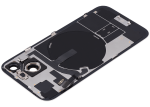 Iphone 15 ile Uyumlu Arka Cam Çelik Plakalı Kablosuz NFC Şarj MagSafe Mıknatıs ve El Feneri Esnek ile Uyumlu Full Sarı - Görsel 5