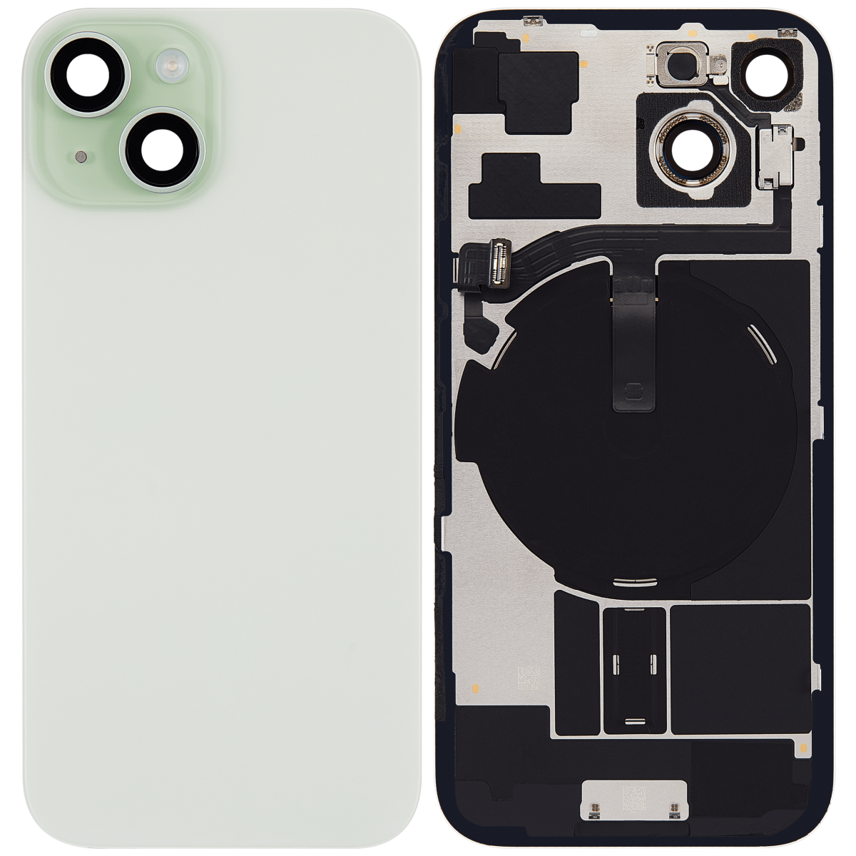 Iphone 15 ile Uyumlu Arka Cam Çelik Plakalı Kablosuz NFC Şarj MagSafe Mıknatıs ve El Feneri Esnek ile Uyumlu Full Yeşil - Görsel 2