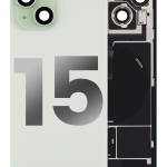 Iphone 15 ile Uyumlu Arka Cam Çelik Plakalı Kablosuz NFC Şarj MagSafe Mıknatıs ve El Feneri Esnek ile Uyumlu Full Yeşil