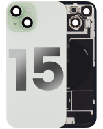 Iphone 15 ile Uyumlu Arka Cam Çelik Plakalı Kablosuz NFC Şarj MagSafe Mıknatıs ve El Feneri Esnek ile Uyumlu Full Yeşil