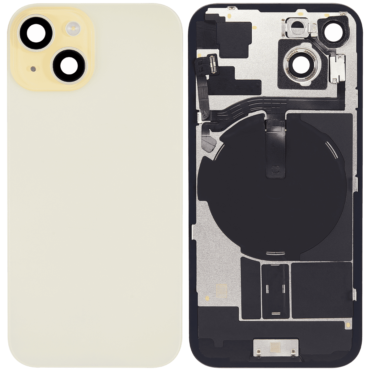 Iphone 15 ile Uyumlu Arka Cam Çelik Plakalı Kablosuz NFC Şarj MagSafe Mıknatıs ve El Feneri Esnek ile Uyumlu  Sarı - Görsel 1