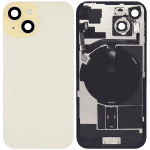 Iphone 15 ile Uyumlu Arka Cam Çelik Plakalı Kablosuz NFC Şarj MagSafe Mıknatıs ve El Feneri Esnek ile Uyumlu  Sarı