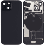 Iphone 15 ile Uyumlu Arka Cam Çelik Plakalı Kablosuz NFC Şarj MagSafe Mıknatıs ve El Feneri Esnek ile Uyumlu  Siyah