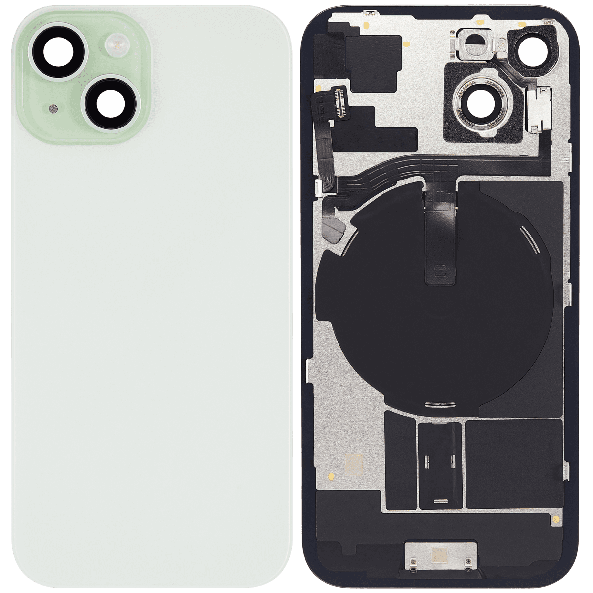 Iphone 15 ile Uyumlu Arka Cam Çelik Plakalı Kablosuz NFC Şarj MagSafe Mıknatıs ve El Feneri Esnek ile Uyumlu  Yeşil - Görsel 1