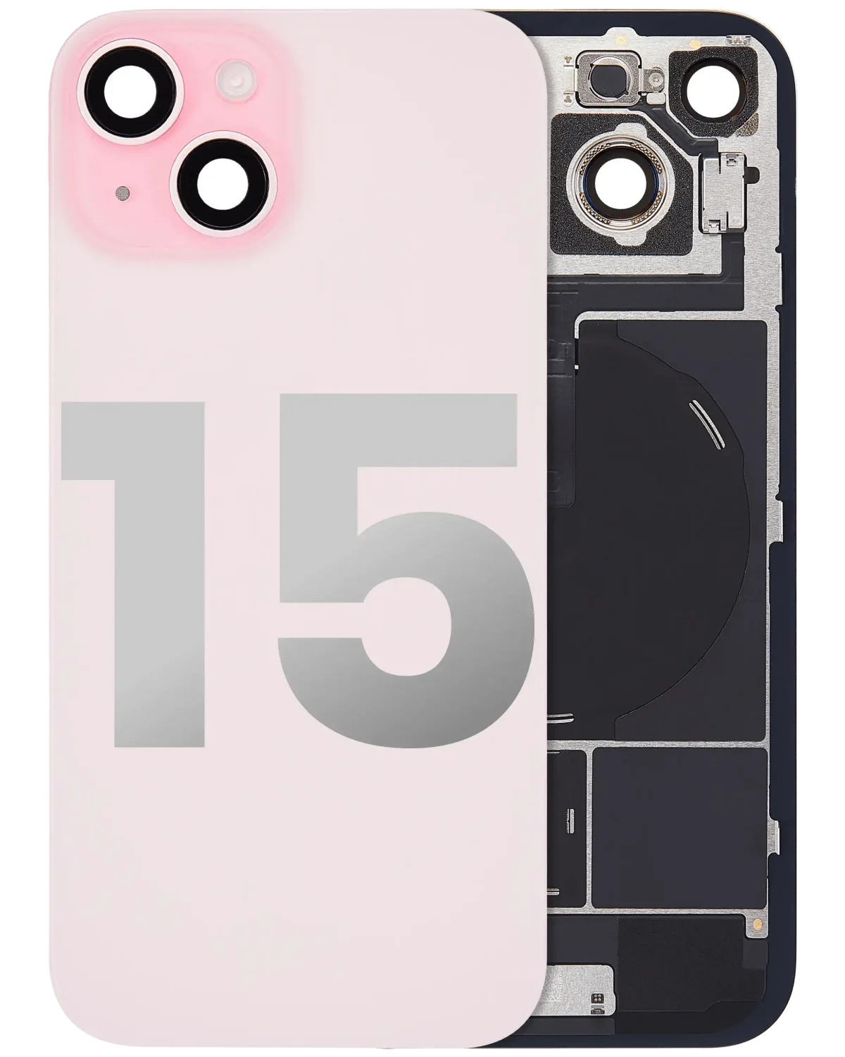Iphone 15 ile Uyumlu Arka Cam Çelik Plakalı