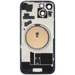 Iphone 15 ile Uyumlu Arka Cam Çelik Plakalı MagSafe Mıknatıs Önceden Takılmış Kapak  Mavi - Görsel 3